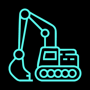 Ícono de maquinaria para construcción